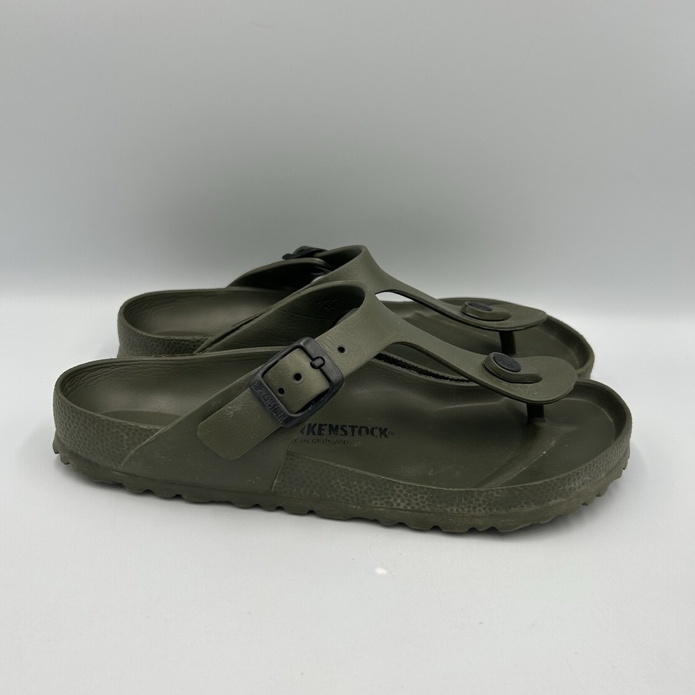 Birkenstock Gizeh Birko- Flor EVA Women's Thong Sandals Khaki Size 38 US 7 - Picture 2 of 8